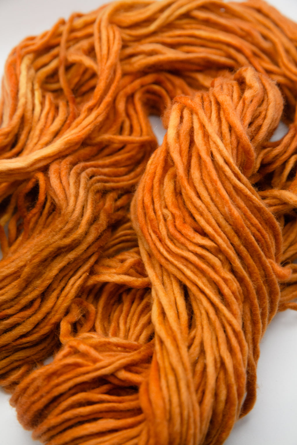 Naturally-dyed Marigold + Madder – Merino + Camel Bulky Weight